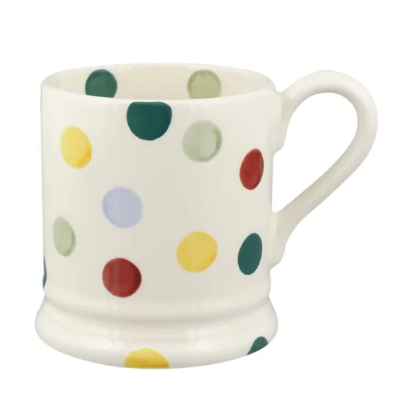 Vibrant Polka Dot 1/2 Pint Mug: Cream Earthenware with Playful Hue Dots - Image 5