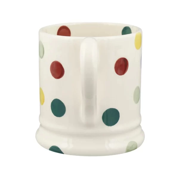 Vibrant Polka Dot 1/2 Pint Mug: Cream Earthenware with Playful Hue Dots - Image 4