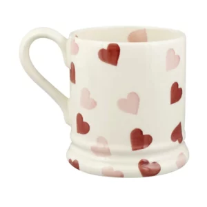 Romantic Confetti Heart 1/2 Pint Mug: Handcrafted in Stoke-on-Trent with Love